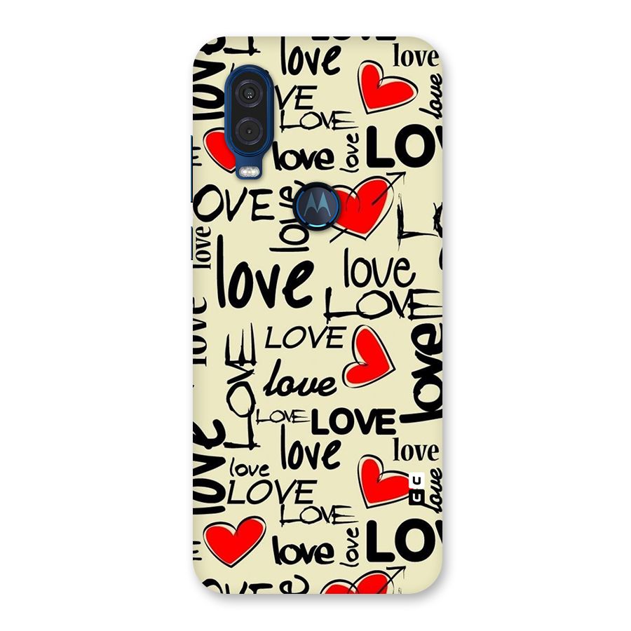 Love Hearts Pattern Back Case for Motorola One Vision