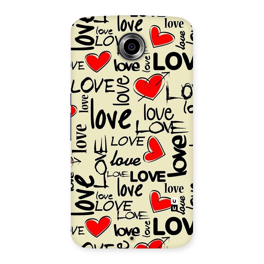 Love Hearts Pattern Back Case for Nexsus 6