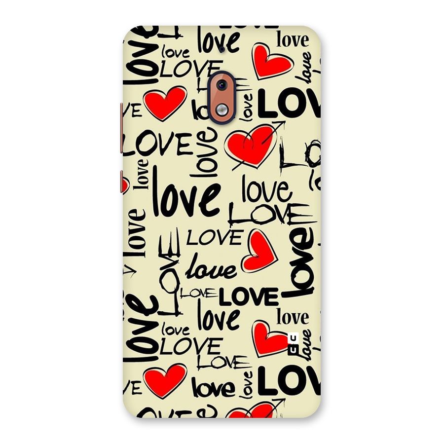Love Hearts Pattern Back Case for Nokia 2.1