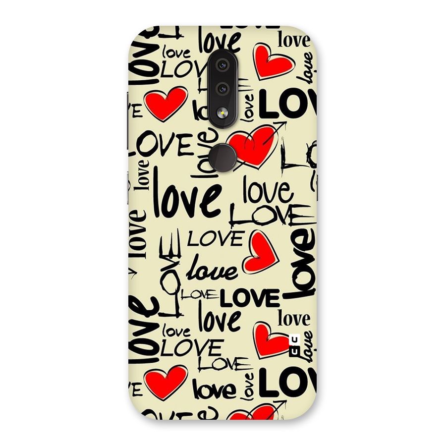 Love Hearts Pattern Back Case for Nokia 4.2