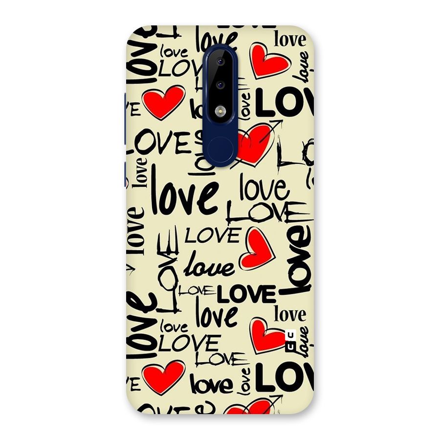 Love Hearts Pattern Back Case for Nokia 5.1 Plus