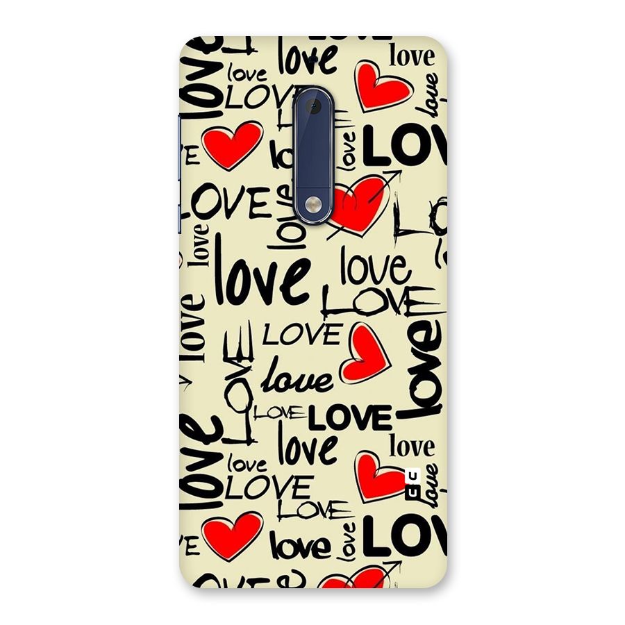 Love Hearts Pattern Back Case for Nokia 5