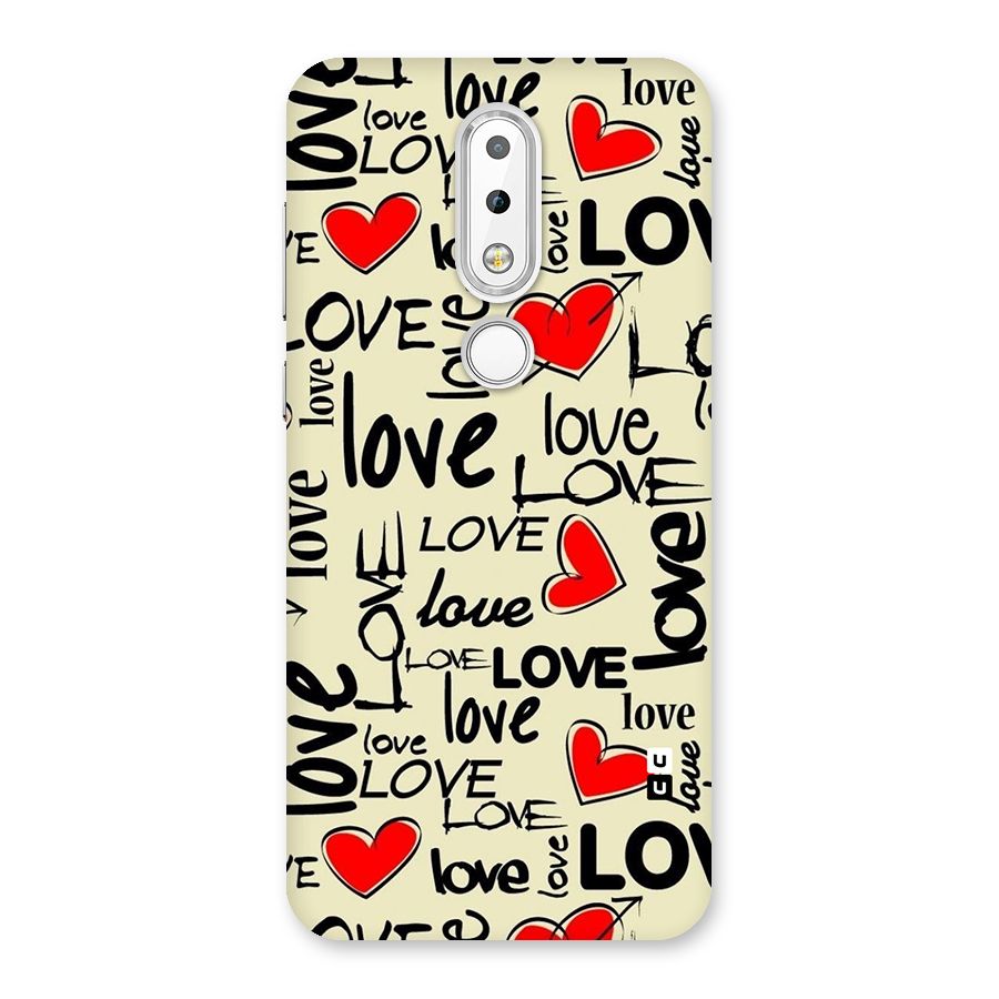 Love Hearts Pattern Back Case for Nokia 6.1 Plus