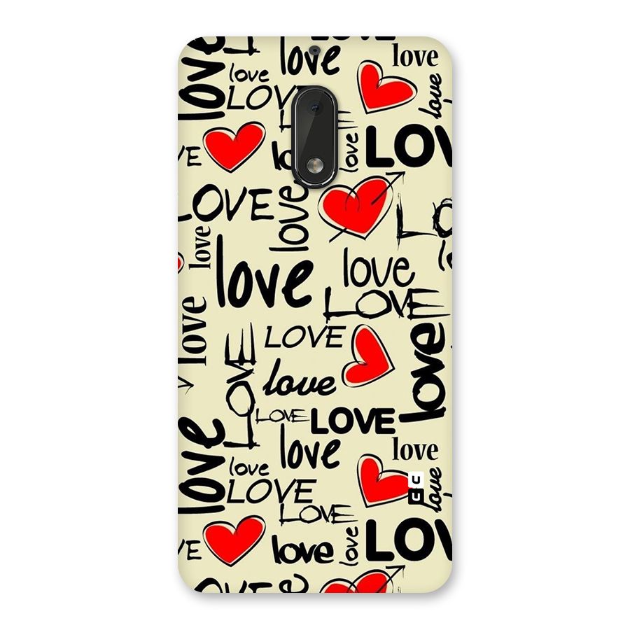 Love Hearts Pattern Back Case for Nokia 6