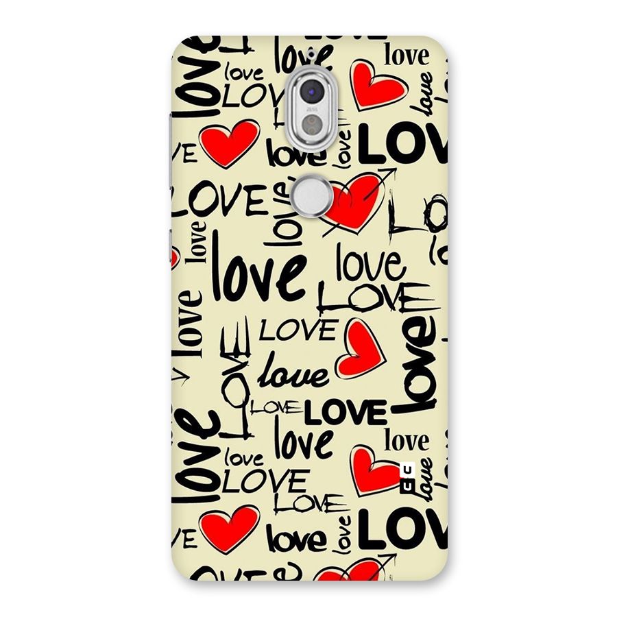 Love Hearts Pattern Back Case for Nokia 7