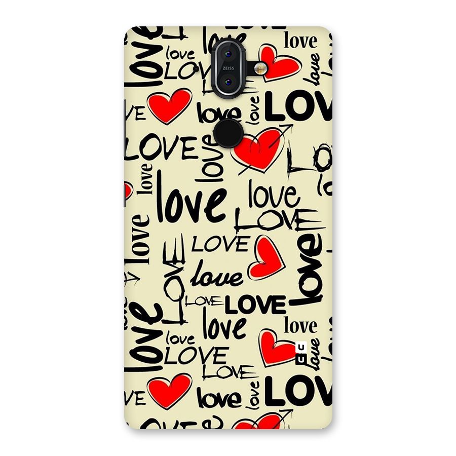Love Hearts Pattern Back Case for Nokia 8 Sirocco
