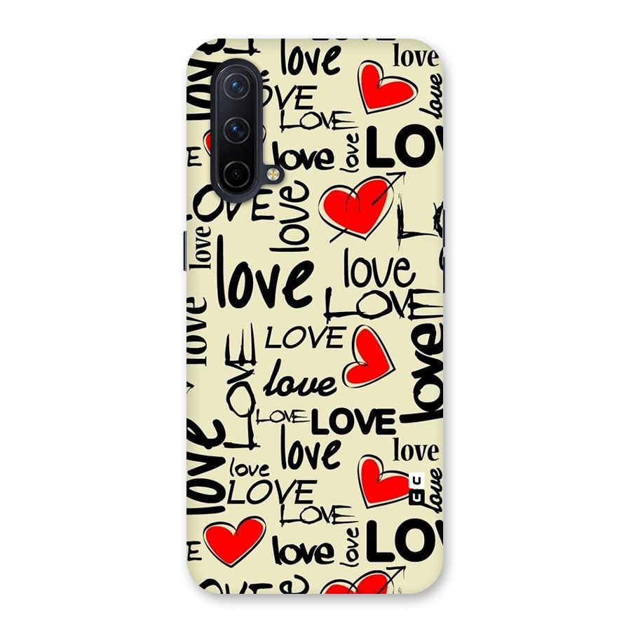 Love Hearts Pattern Glass Back Case for OnePlus Nord CE 5G