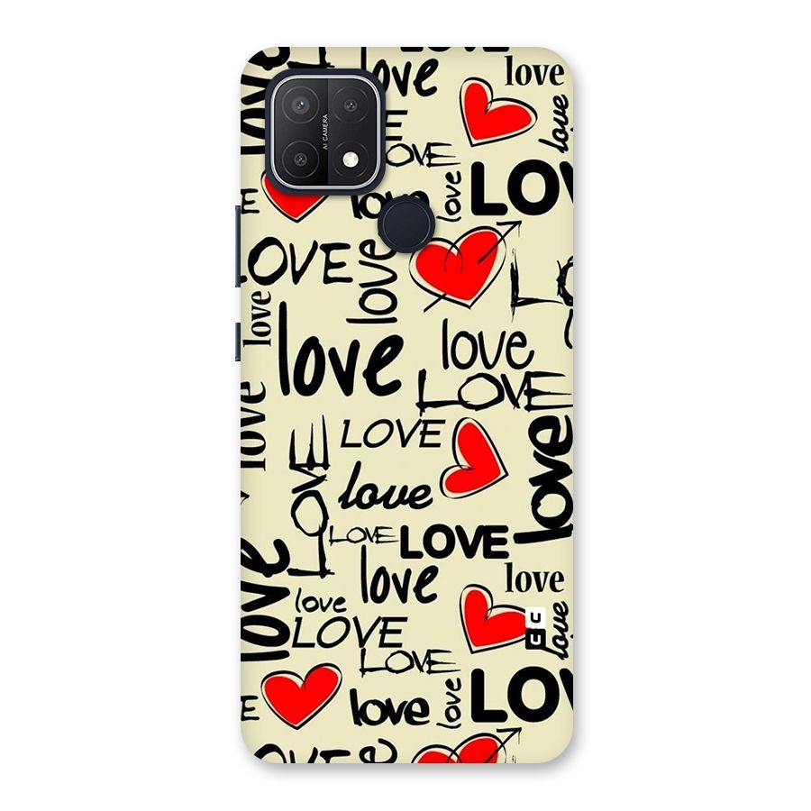 Love Hearts Pattern Back Case for Oppo A15s