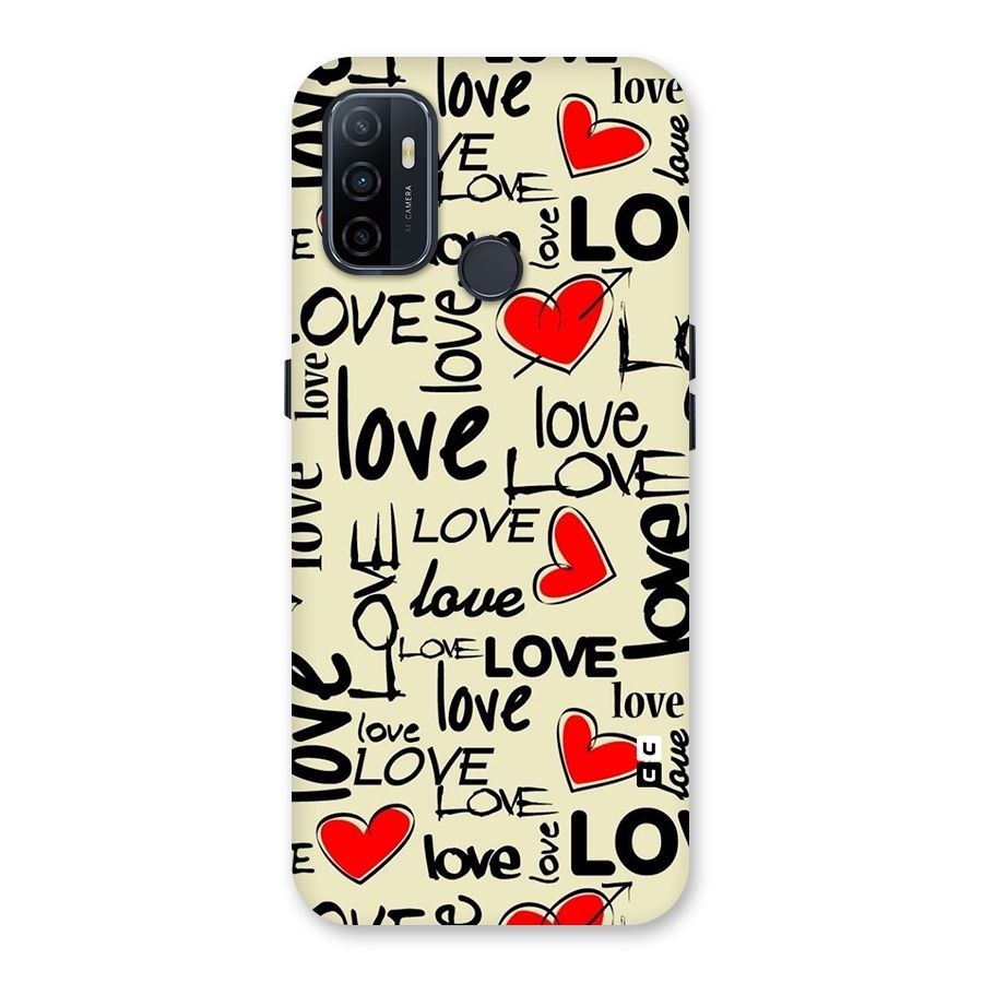 Love Hearts Pattern Back Case for Oppo A32