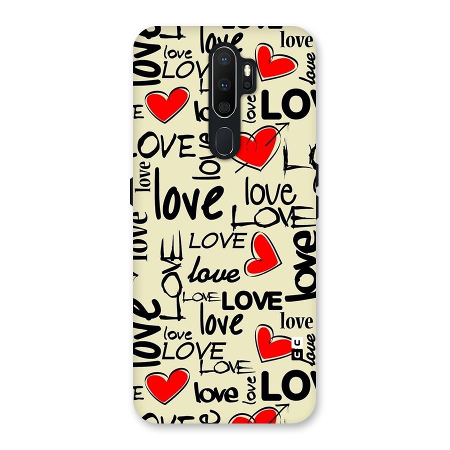 Love Hearts Pattern Back Case for Oppo A5 (2020)
