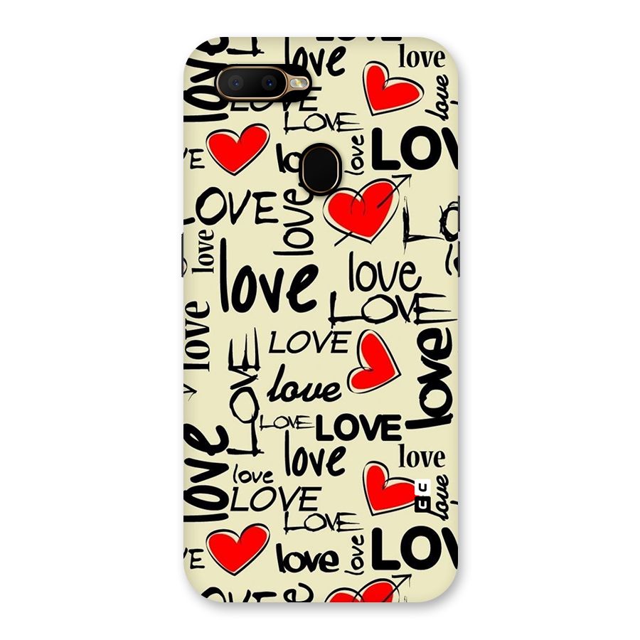 Love Hearts Pattern Back Case for Oppo A5s