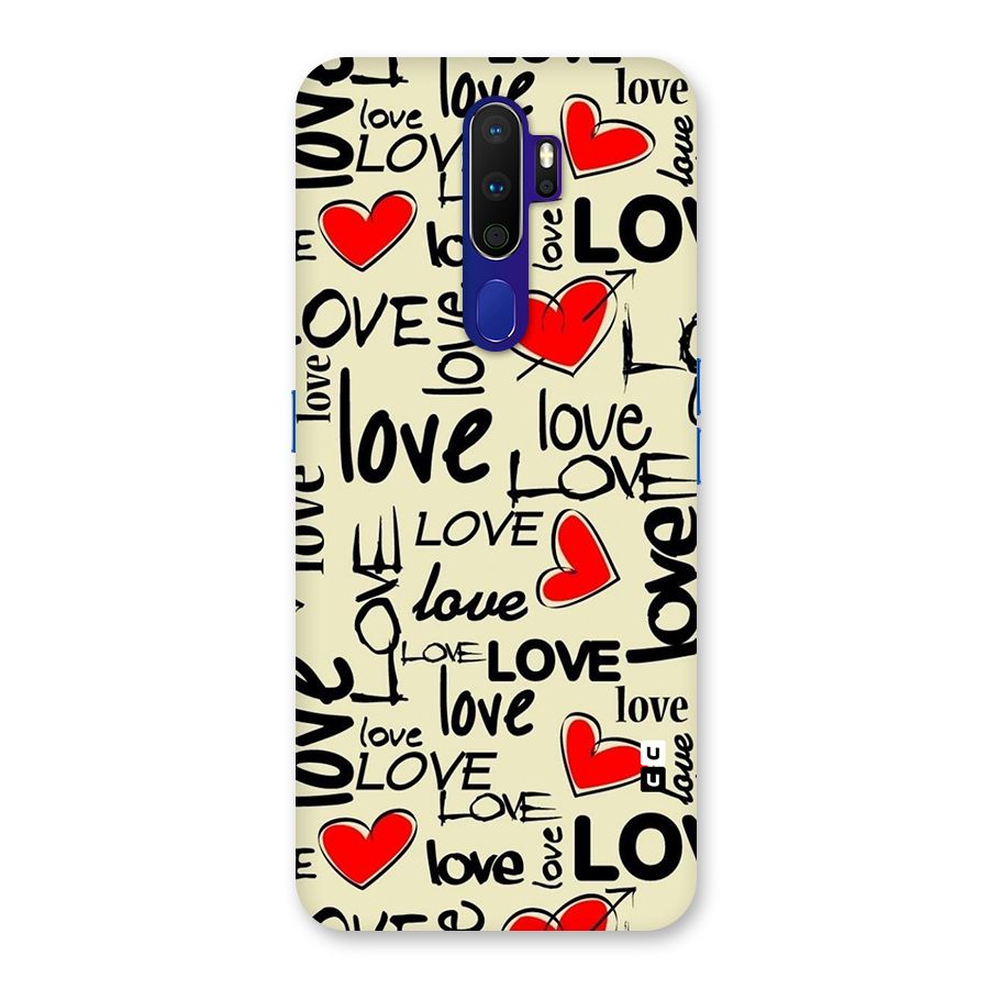 Love Hearts Pattern Back Case for Oppo A9 (2020)