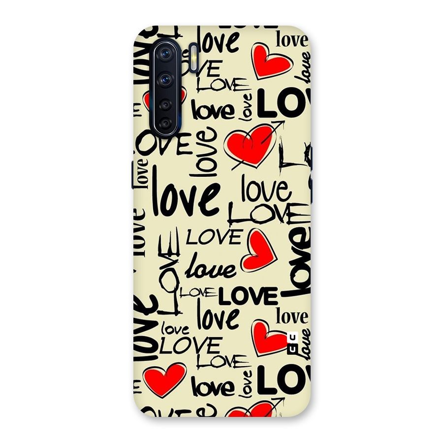 Love Hearts Pattern Back Case for Oppo F15