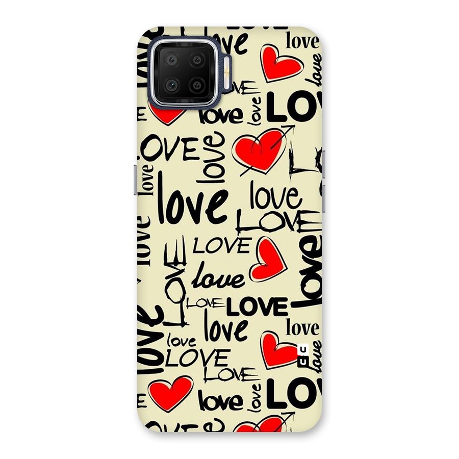 Love Hearts Pattern Back Case for Oppo F17