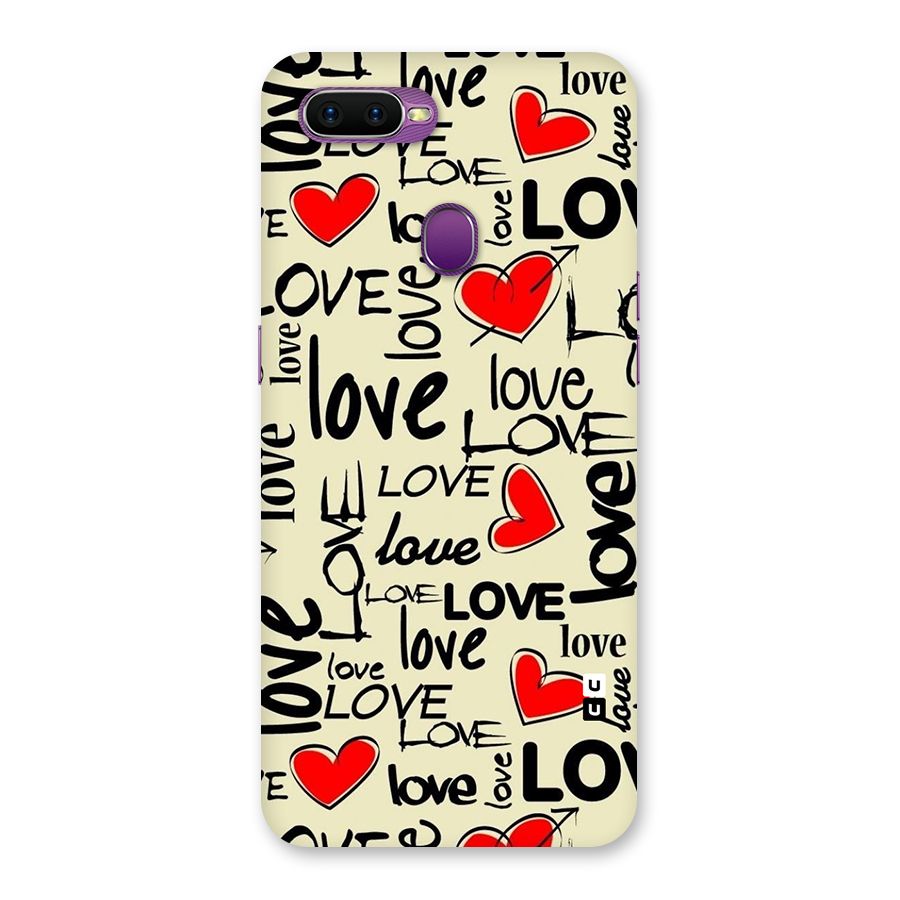 Love Hearts Pattern Back Case for Oppo F9