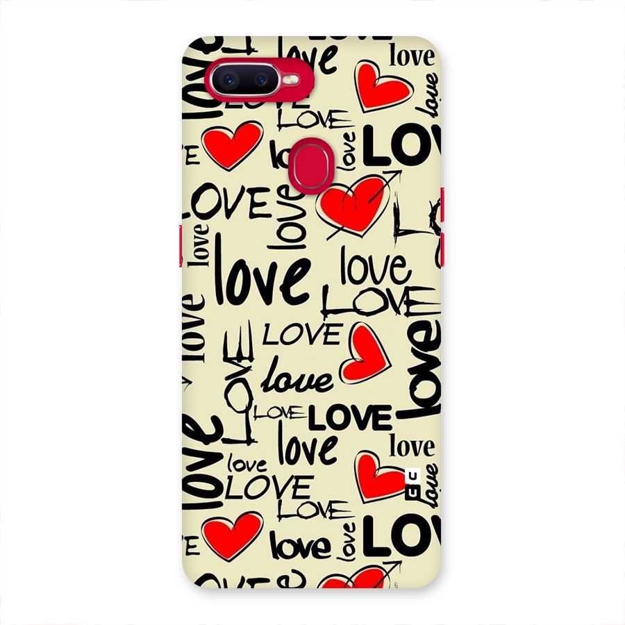 Love Hearts Pattern Back Case for Oppo F9 Pro