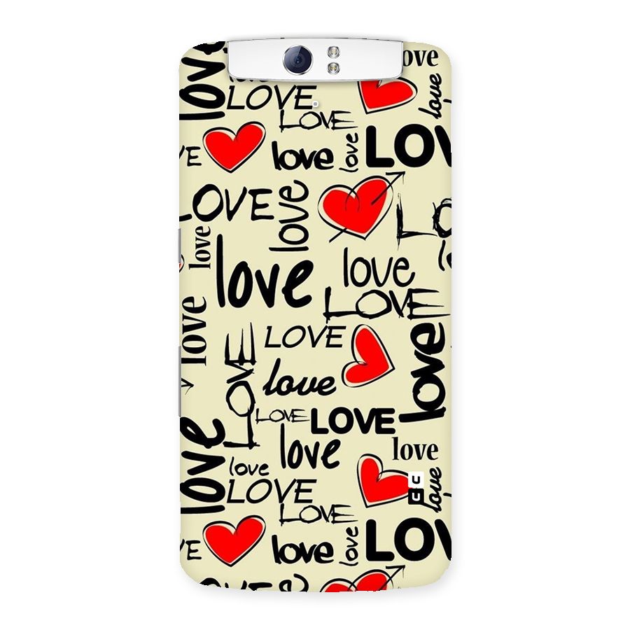 Love Hearts Pattern Back Case for Oppo N1