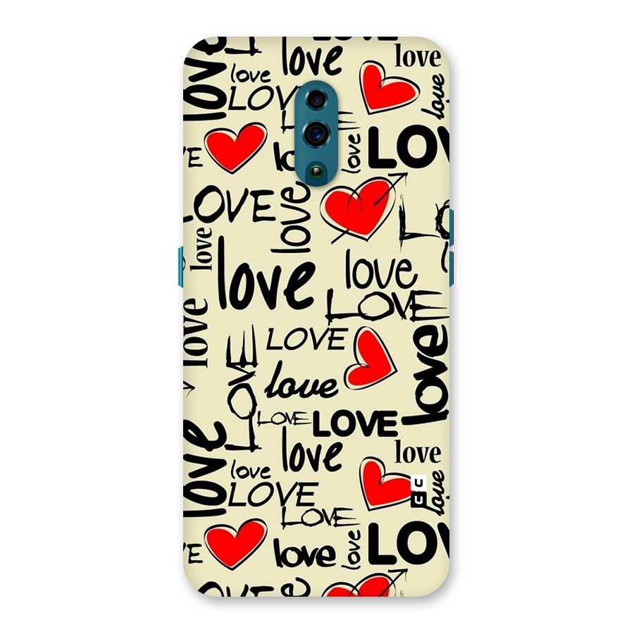 Love Hearts Pattern Back Case for Oppo Reno