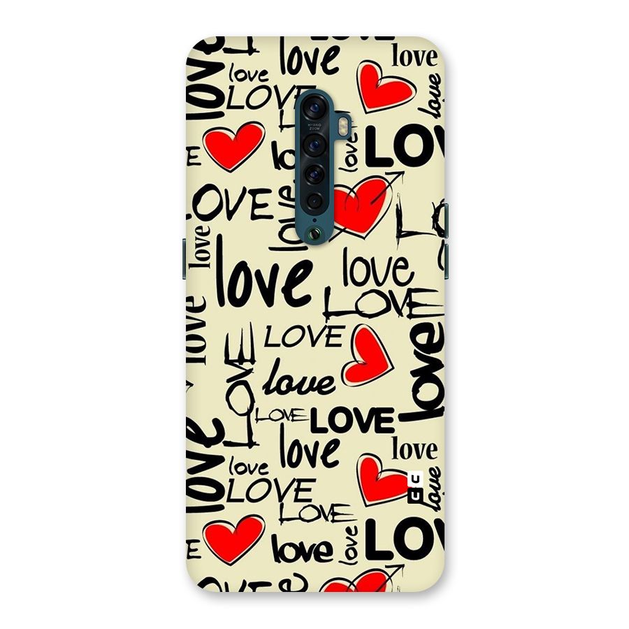 Love Hearts Pattern Back Case for Oppo Reno2