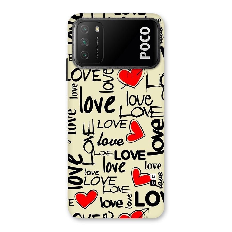 Love Hearts Pattern Back Case for Poco M3