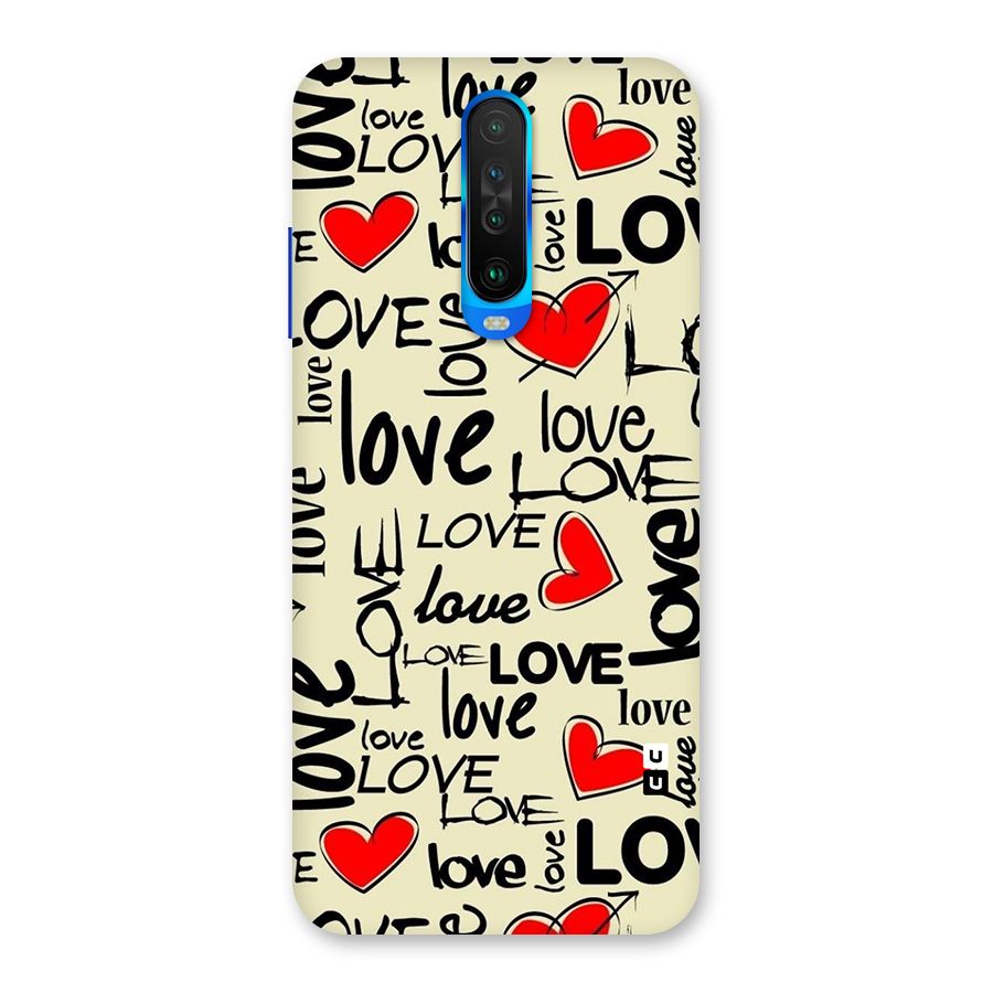 Love Hearts Pattern Back Case for Poco X2