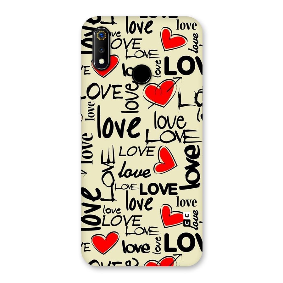 Love Hearts Pattern Back Case for Realme 3
