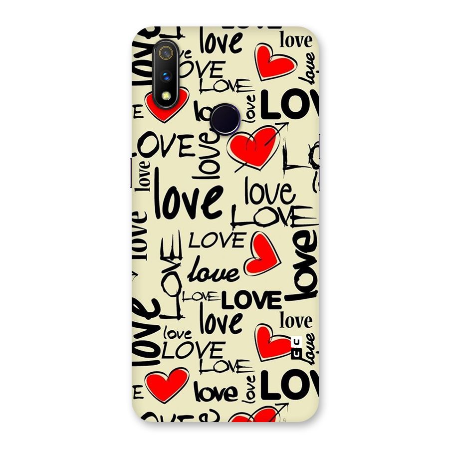 Love Hearts Pattern Back Case for Realme 3 Pro