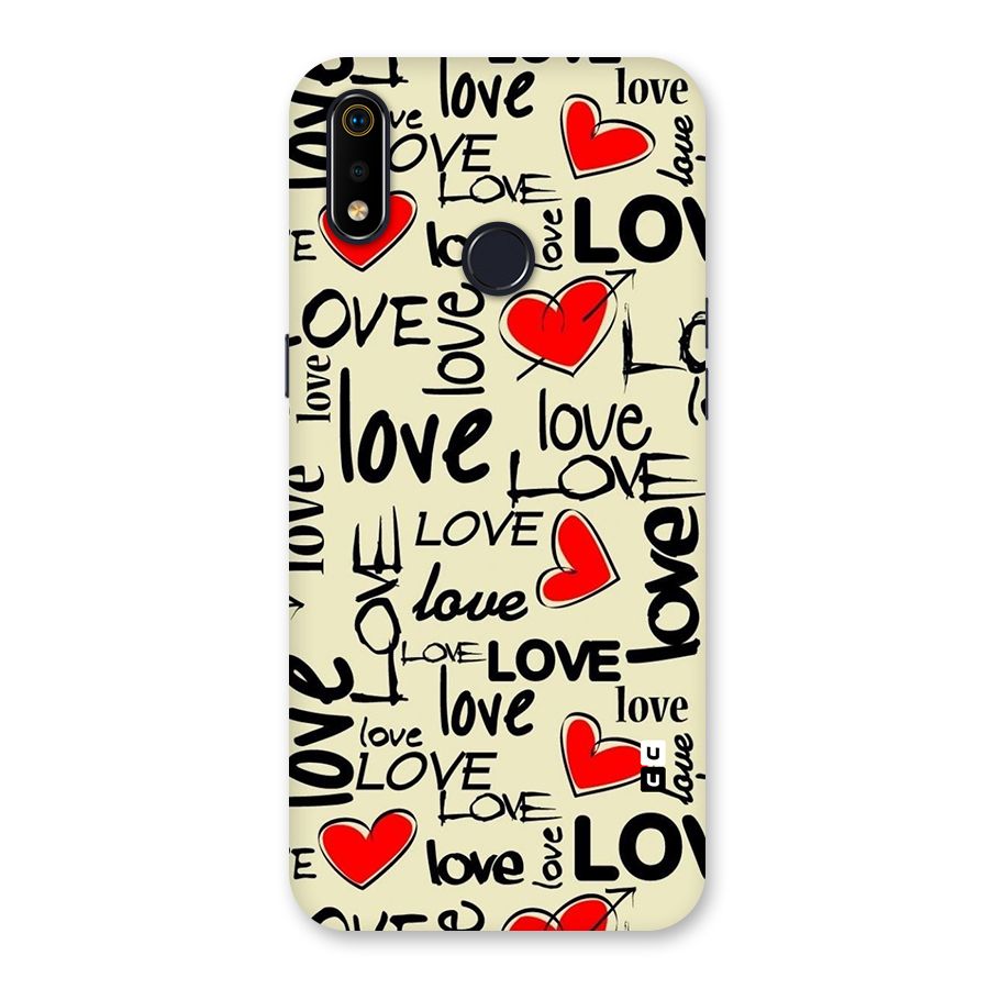 Love Hearts Pattern Back Case for Realme 3i