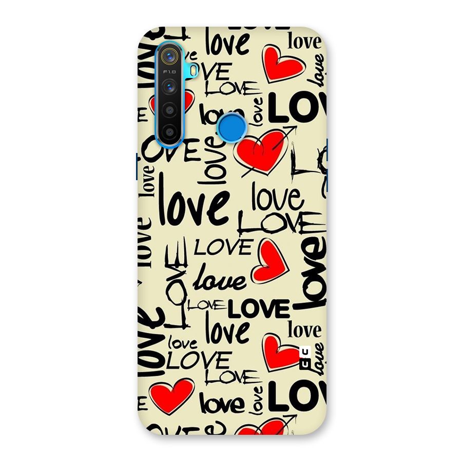 Love Hearts Pattern Back Case for Realme 5