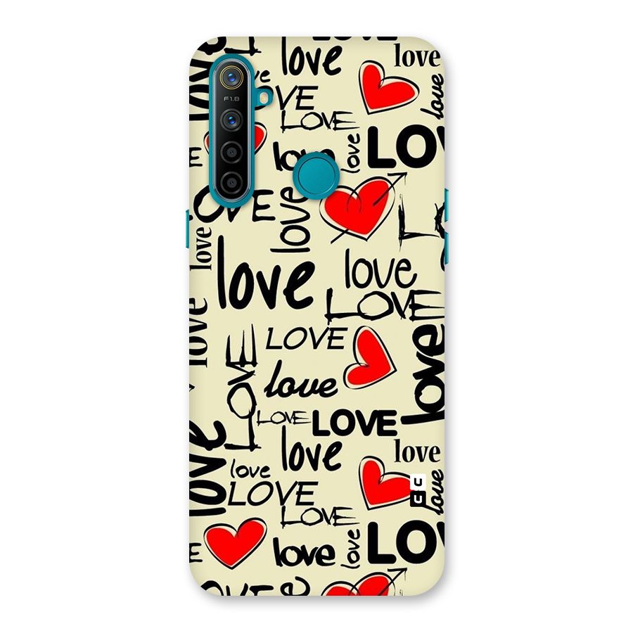 Love Hearts Pattern Back Case for Realme 5i