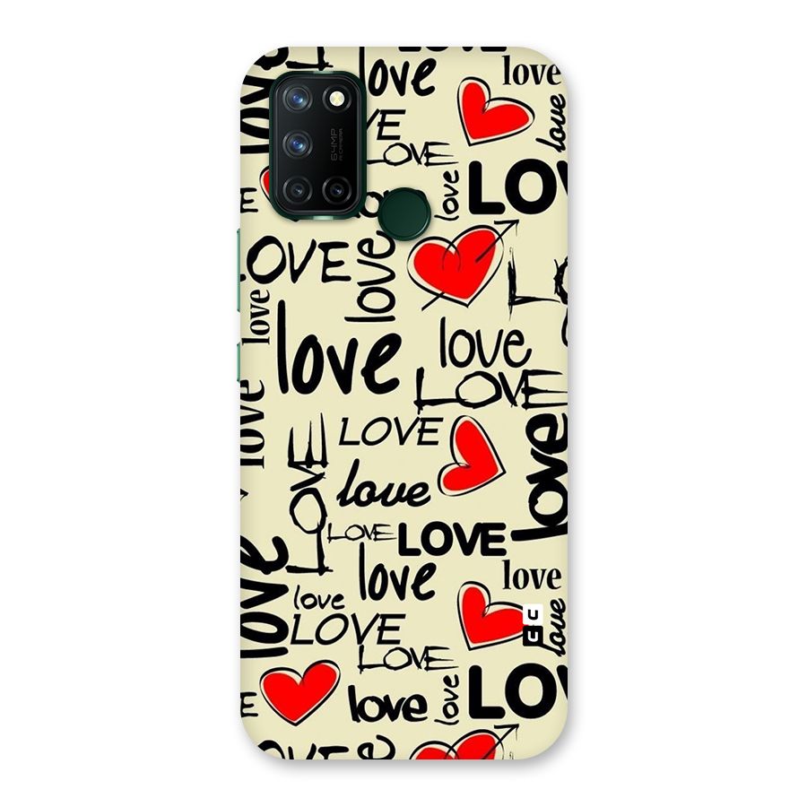 Love Hearts Pattern Back Case for Realme 7i