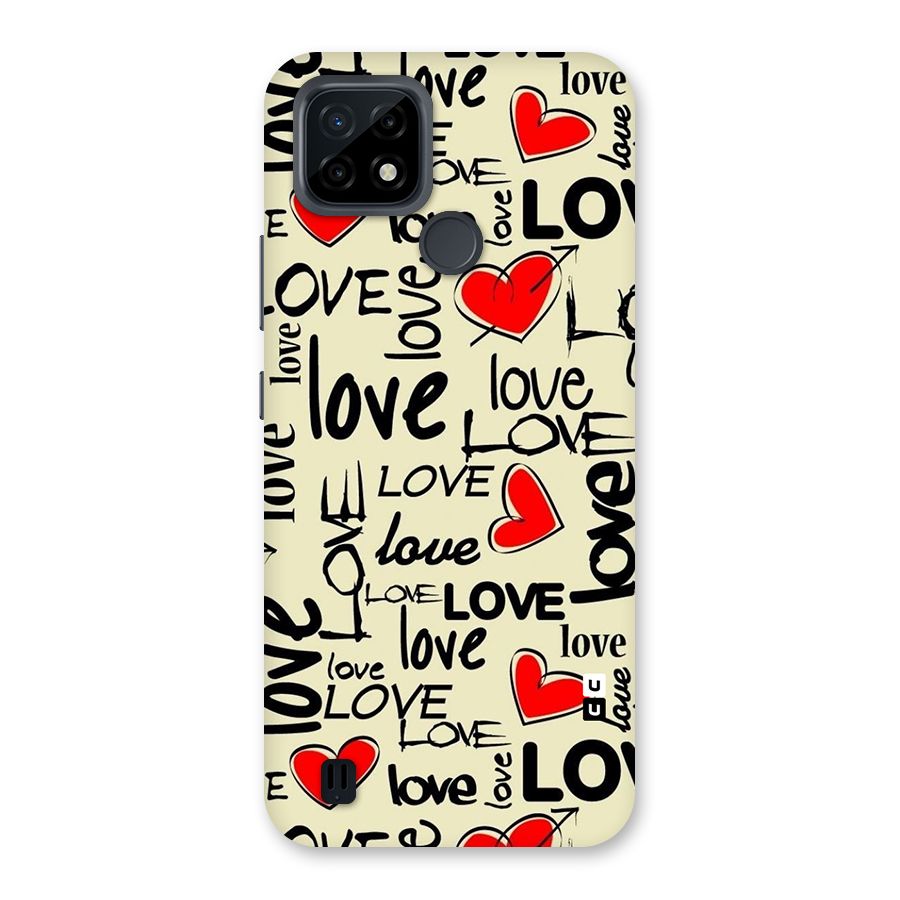 Love Hearts Pattern Back Case for Realme C21