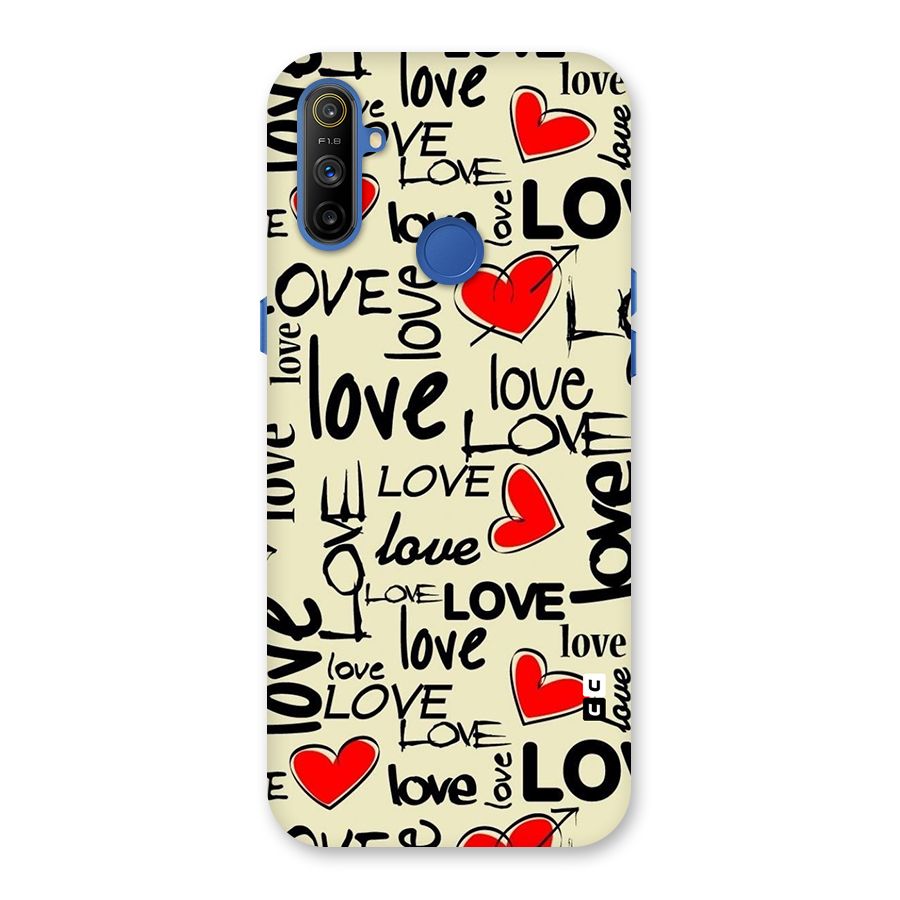 Love Hearts Pattern Back Case for Realme Narzo 10A