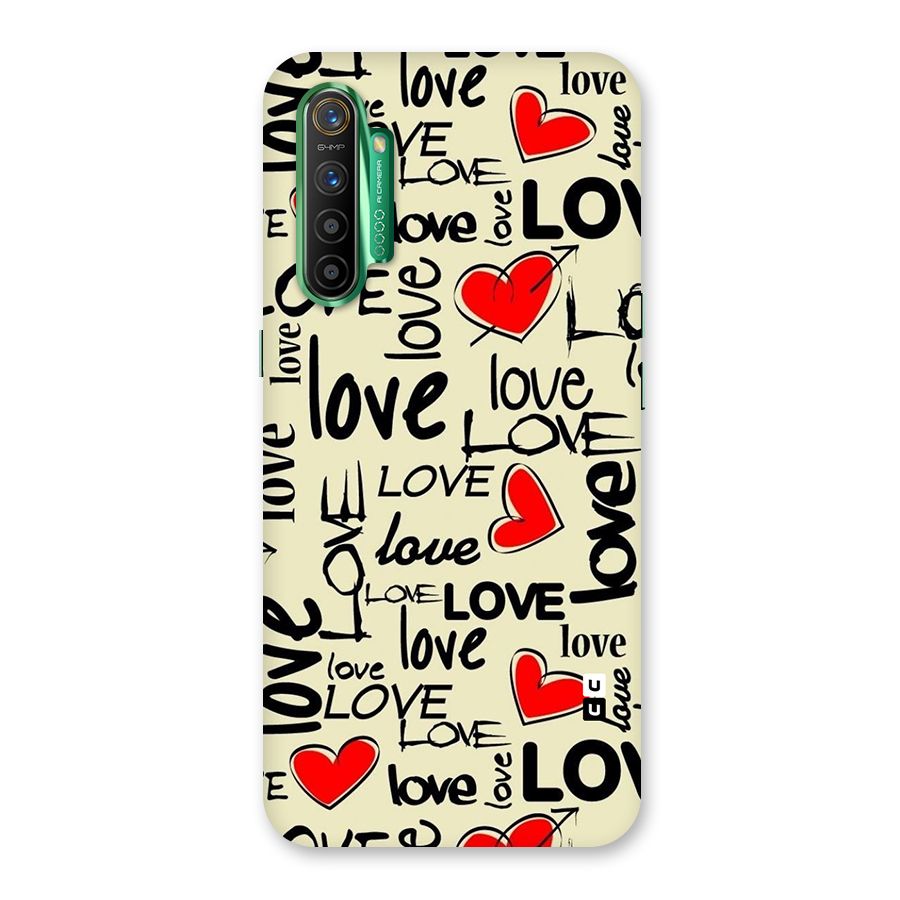 Love Hearts Pattern Glass Back Case for Realme X2