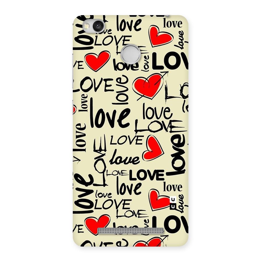 Love Hearts Pattern Back Case for Redmi 3S Prime
