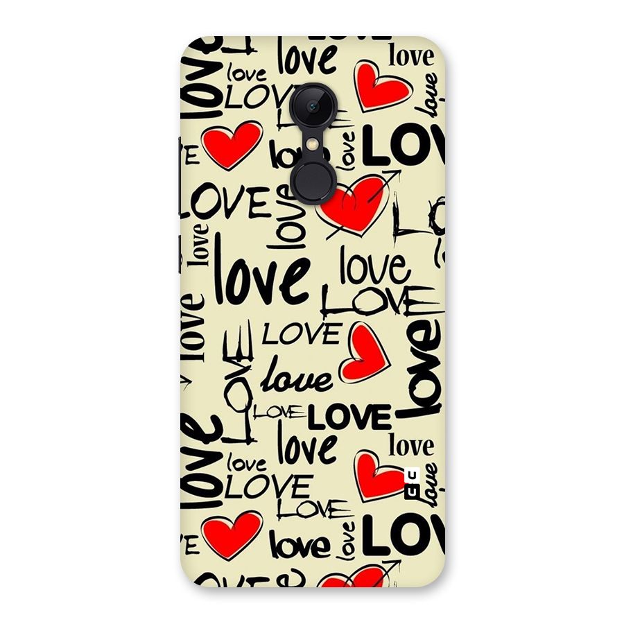 Love Hearts Pattern Back Case for Redmi 5