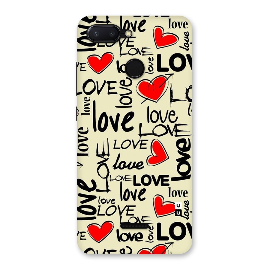 Love Hearts Pattern Back Case for Redmi 6