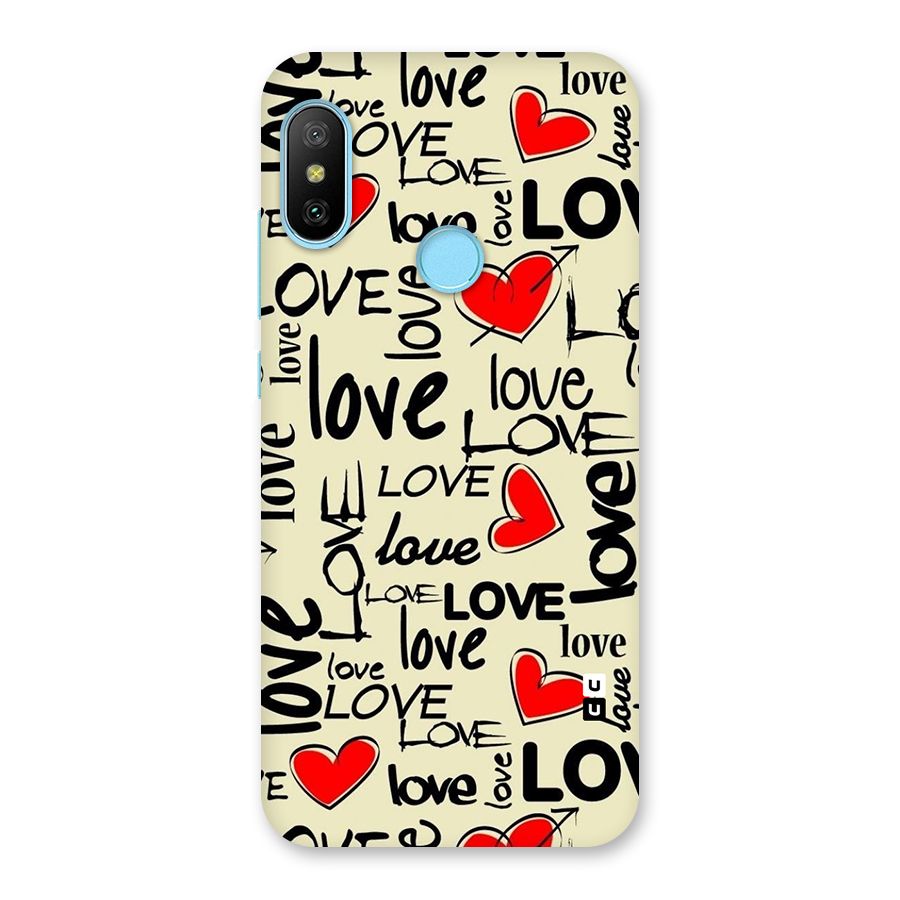 Love Hearts Pattern Back Case for Redmi 6 Pro