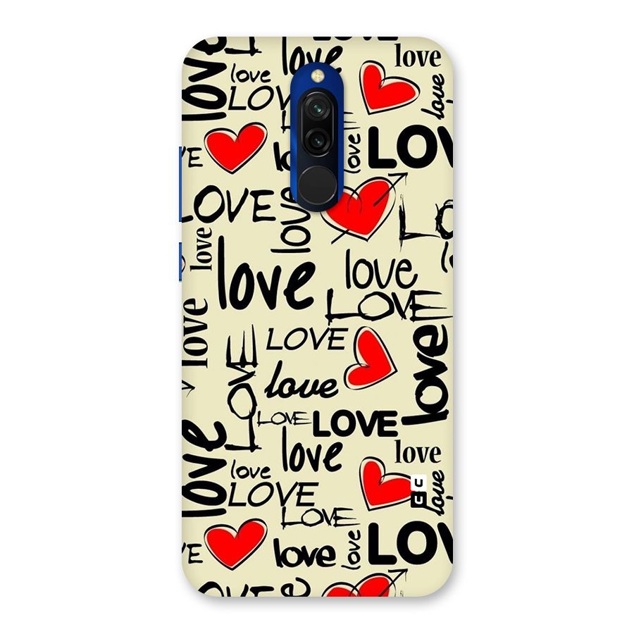 Love Hearts Pattern Back Case for Redmi 8