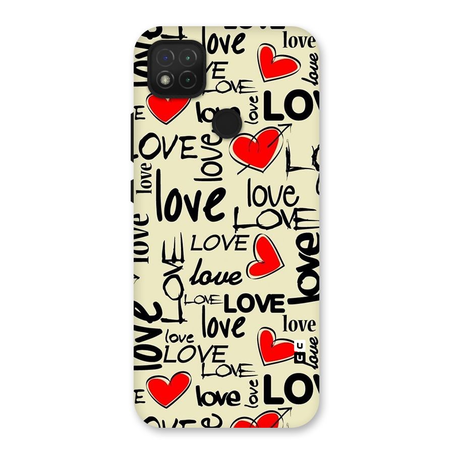 Love Hearts Pattern Back Case for Redmi 9