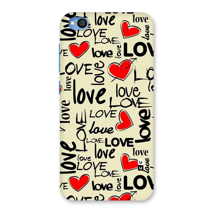 Love Hearts Pattern Back Case for Redmi Go