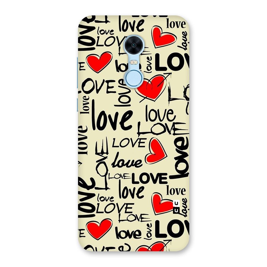 Love Hearts Pattern Back Case for Redmi Note 5