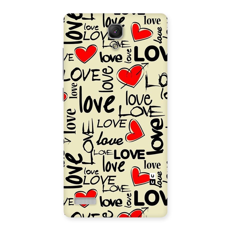 Love Hearts Pattern Back Case for Redmi Note Prime