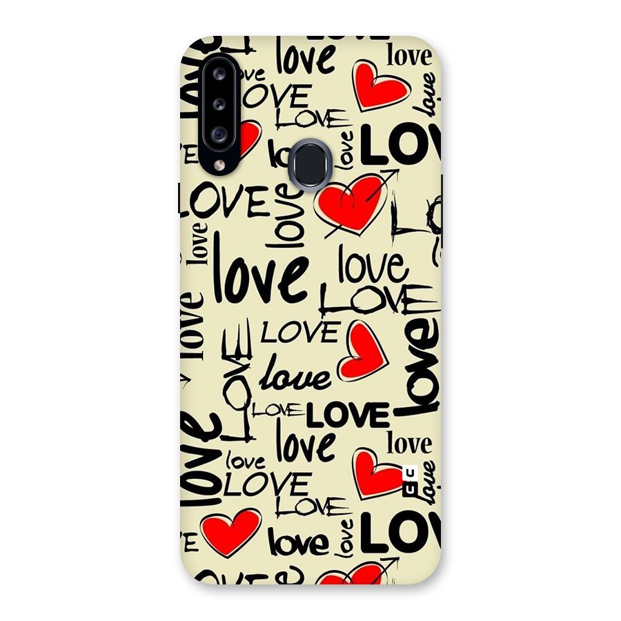 Love Hearts Pattern Back Case for Samsung Galaxy A20s