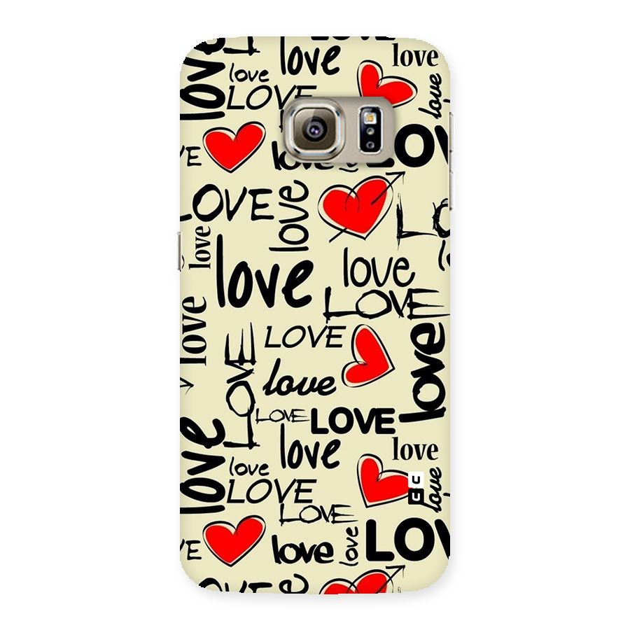 Love Hearts Pattern Back Case for Samsung Galaxy S6 Edge