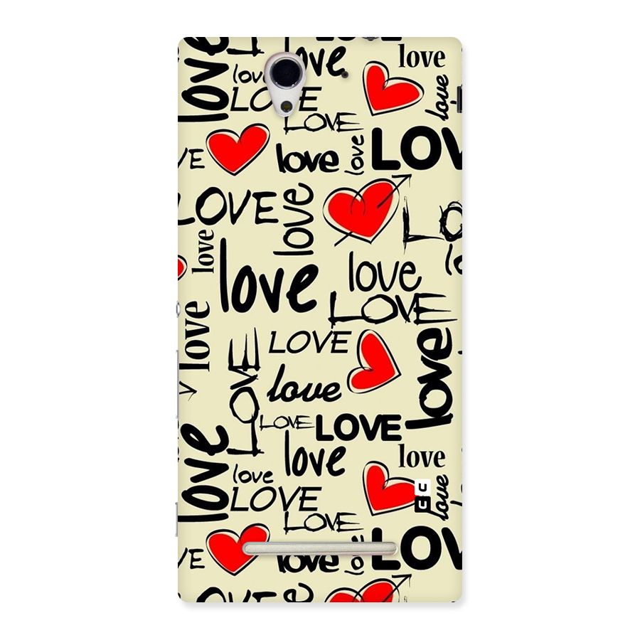 Love Hearts Pattern Back Case for Sony Xperia C3