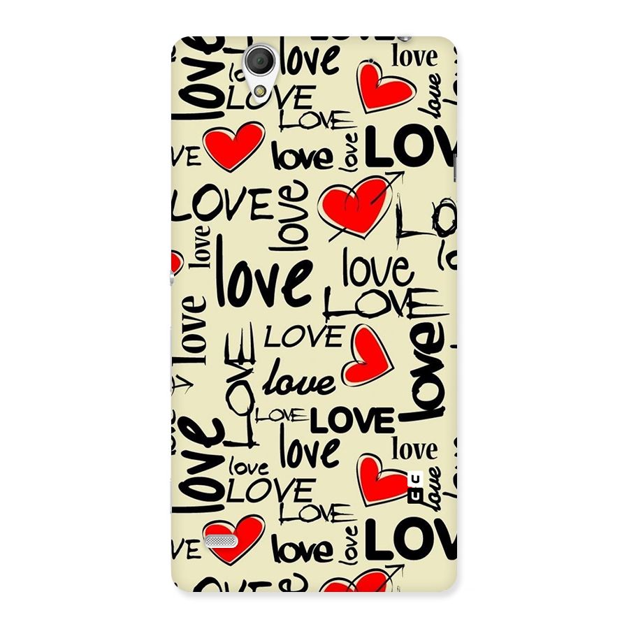 Love Hearts Pattern Back Case for Sony Xperia C4