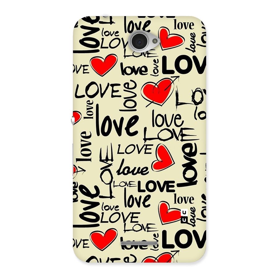 Love Hearts Pattern Back Case for Sony Xperia E4