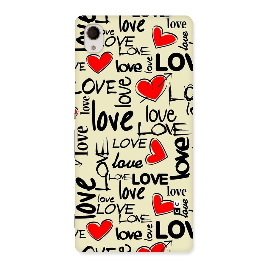 Love Hearts Pattern Back Case for Sony Xperia M4