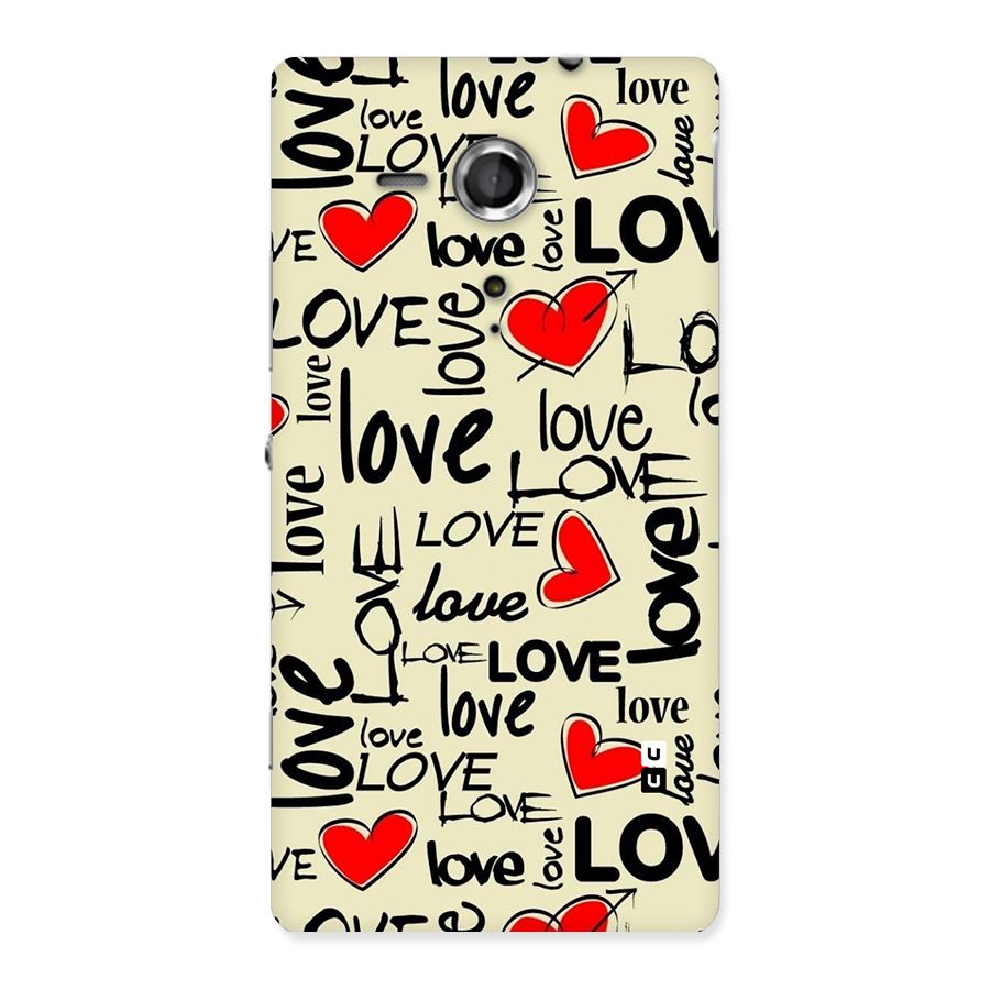 Love Hearts Pattern Back Case for Sony Xperia SP